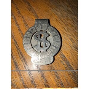 Vintage silver tone Circle‎ Dollar Sign Money Clip